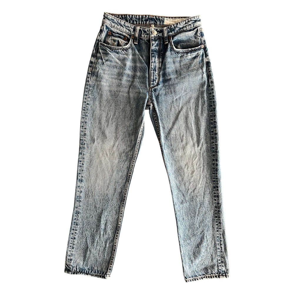 Rag & Bone Nina High-Rise Ankle Cigarette Jeans Size 27 Norwalk Wash Blue